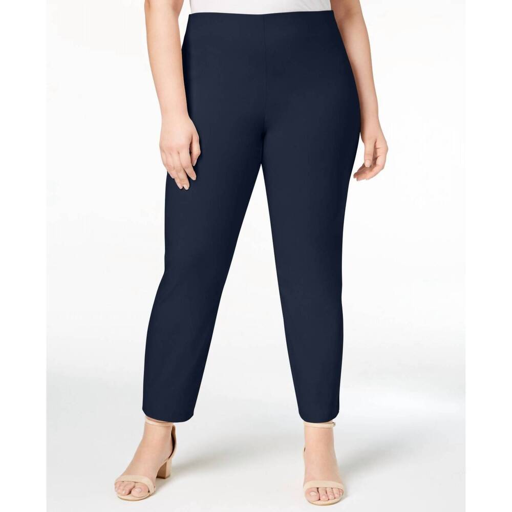 NEW CHARTER CLUB LUXURY tummy control skinny leg pull on pants - plus in deepest
